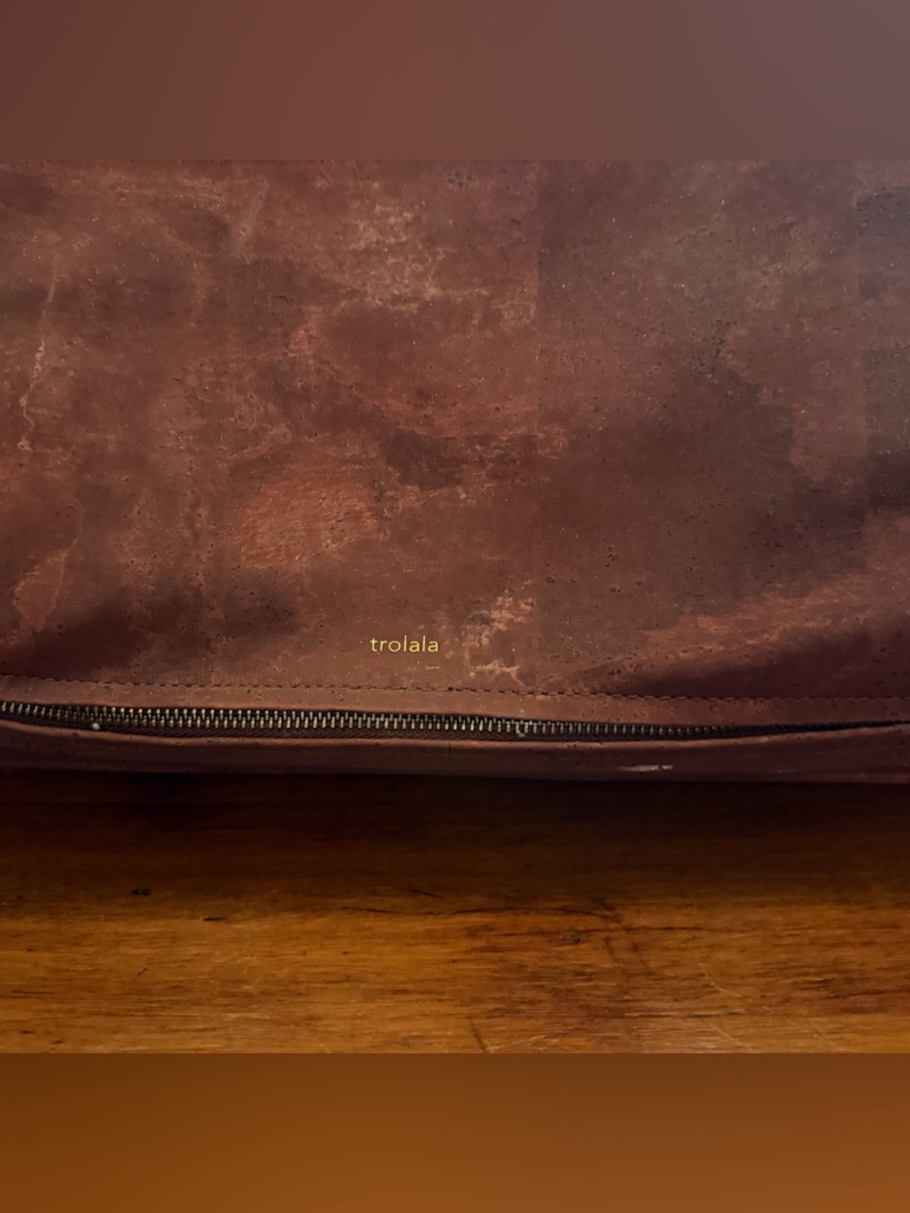 Wine Brown Leather Weekender Bag (French) - Picture 6 of 6